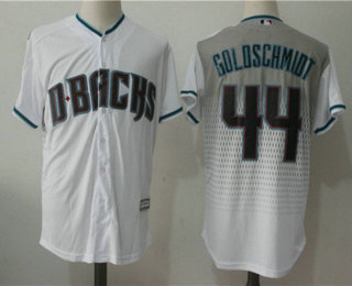 Men's Arizona Diamondbacks #44 Paul Goldschmidt White Capri Stitched MLB Majestic Cool Base Jersey