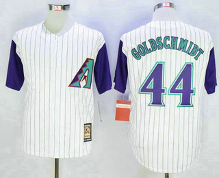 Men's Arizona Diamondbacks #44 Paul Goldschmidt White Majestic Cooperstown Collection Throwback Jersey