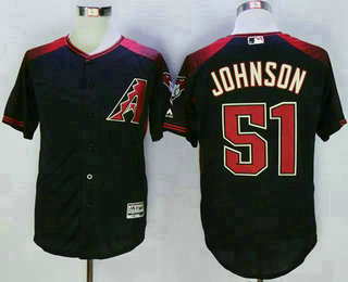 Men's Arizona Diamondbacks #51 Randy Johnson Black Brick New Cool Base Jersey