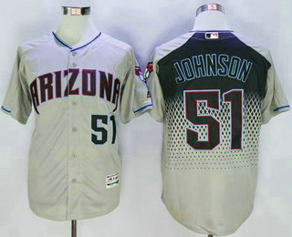 Men's Arizona Diamondbacks #51 Randy Johnson Gray Capri New Cool Base Jersey