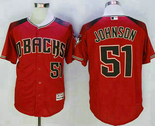 Men's Arizona Diamondbacks #51 Randy Johnson Red Brick New Cool Base Jersey