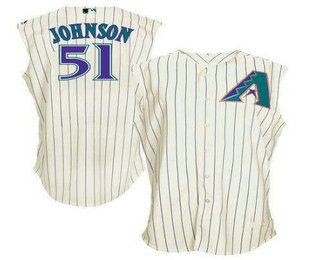 Men's Arizona Diamondbacks #51 Randy Johnson White Turn Back The Clock Vest Sleeveless Stitched MLB Cool Base Jersey