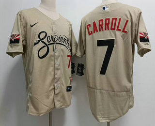 Men's Arizona Diamondbacks #7 Corbin Carroll 2021 Gold City Connect Flex Base Stitched Jersey