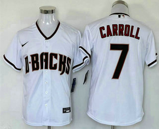 Men's Arizona Diamondbacks #7 Corbin Carroll White Cool Base Stitched Baseball Jersey