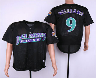 Men's Arizona Diamondbacks #9 Matt Williams Black Mesh Batting Practice 1999 Throwback Jersey By Mitchell & Ness