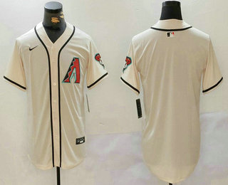 Men's Arizona Diamondbacks Blank Cream Cool Base Limited Stitched Jersey