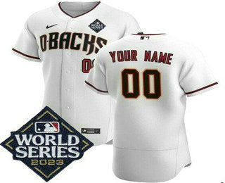 Men's Arizona Diamondbacks Customized White 2023 World Series Authentic Jersey