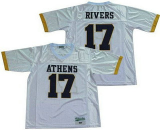 Men's Athens High School Golden Eagles #17 Philip Rivers White Football Jersey