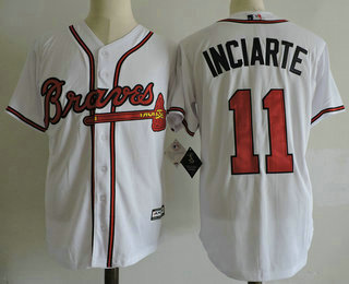 Men's Atlanta Braves #11 Ender Inciarte White Home Stitched MLB Majestic Cool Base Jersey