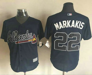 Men's Atlanta Braves #22 Nick Markakis Blue New Cool Base Jersey