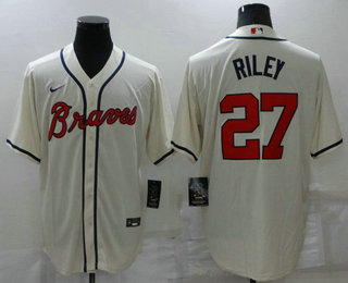 Men's Atlanta Braves #27 Austin Riley Cream Stitched MLB Cool Base Nike Jersey