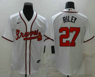 Men's Atlanta Braves #27 Austin Riley White Stitched MLB Cool Base Nike Jersey