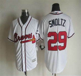 Men's Atlanta Braves #29 John Smoltz Home White Retired Player 2015 MLB Cool Base Jersey