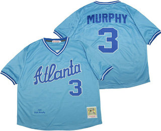 Men's Atlanta Braves #3 Dale Murphy Light Blue 1982 Mitchell & Ness Throwback Jersey