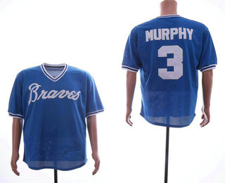 Men's Atlanta Braves #3 Dale Murphy Light Blue Red Mesh Batting Practice Throwback Jersey By Mitchell & Ness