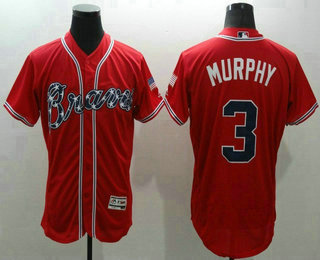 Men's Atlanta Braves #3 Dale Murphy Red Flexbase 2016 MLB Player Jersey