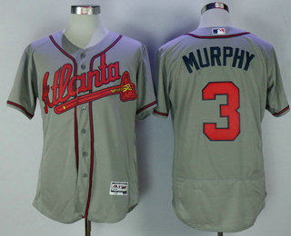 Men's Atlanta Braves #3 Dale Murphy Retired Gray Road Stitched MLB Majestic Flex Base Jersey