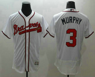 Men's Atlanta Braves #3 Dale Murphy White Flexbase 2016 MLB Player Jersey