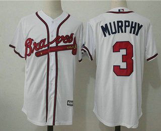 Men's Atlanta Braves #3 Dale Murphy White Home Stitched MLB Majestic Cool Base Jersey