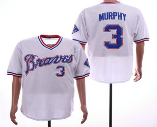 Men's Atlanta Braves #3 Dale Murphy White Throwback Jersey