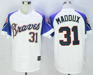 Men's Atlanta Braves #31 Greg Maddux 1973 Mitchell & Ness Throwback Jersey