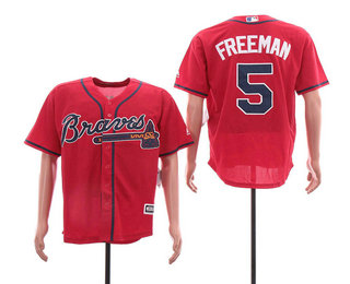 Men's Atlanta Braves #5 Freddie Freeman NEW Red Stitched MLB Cool Base Jersey