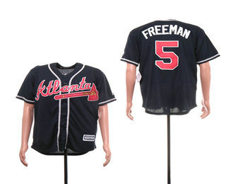 Men's Atlanta Braves #5 Freddie Freeman Navy Blue Stitched MLB Cool Base Jersey