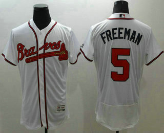 Men's Atlanta Braves #5 Freddie Freeman White Flexbase 2016 MLB Player Jersey