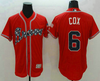 Men's Atlanta Braves #6 Bobby Cox Red Flexbase 2016 MLB Player Jersey