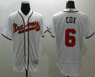 Men's Atlanta Braves #6 Bobby Cox White Flexbase 2016 MLB Player Jersey