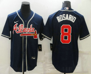 Men's Atlanta Braves #8 Eddie Rosario Navy Blue Stitched MLB Cool Base Nike Jersey