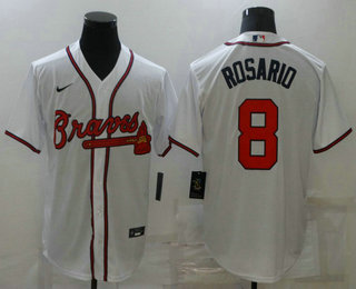 Men's Atlanta Braves #8 Eddie Rosario White Stitched MLB Cool Base Nike Jersey