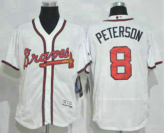 Men's Atlanta Braves #8 Jace Peterson White Home 2016 Flexbase Stitched Baseball Jersey