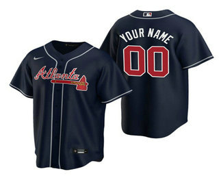 Men's Atlanta Braves Active Player Custom Navy Cool Base Stitched Jersey