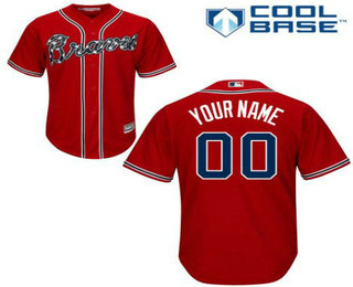 Men's Atlanta Braves Alternate Red Cool Base Stitched Baseball Jersey