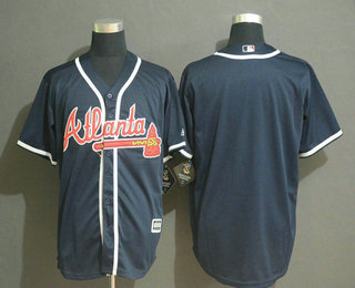 Men's Atlanta Braves Blank Navy Blue Stitched MLB Cool Base Jersey