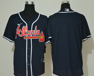 Men's Atlanta Braves Blank Navy Blue Stitched MLB Cool Base Nike Jersey