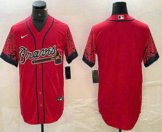Men's Atlanta Braves Blank Red 2021 City Connect Stitched Cool Base Nike Jersey