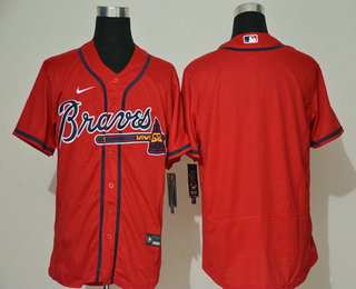 Men's Atlanta Braves Blank Red Stitched MLB Flex Base Nike Jersey