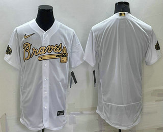 Men's Atlanta Braves Blank White 2022 All Star Stitched Flex Base Nike Jersey