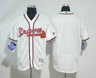 Men's Atlanta Braves Blank White Home Stitched MLB Flex Base Jersey