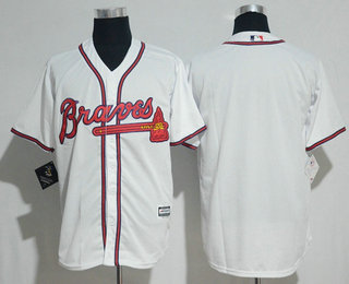 Men's Atlanta Braves Blank White Home Stitched MLB Majestic Cool Base Jersey