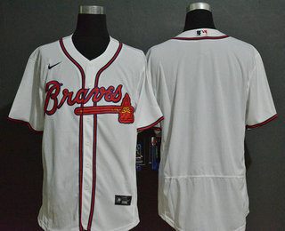 Men's Atlanta Braves Blank White Stitched MLB Flex Base Nike Jersey