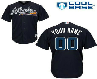 Men's Atlanta Braves Navy Blue Customized Authentic Jersey