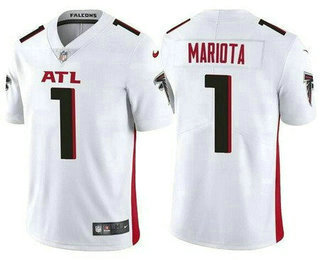 Men's Atlanta Falcons #1 Marcus Mariota Limited White Vapor Jersey