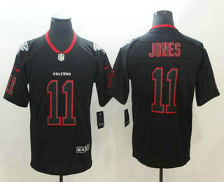 Men's Atlanta Falcons #11 Julio Jones 2018 Black Lights Out Color Rush Stitched NFL Nike Limited Jersey