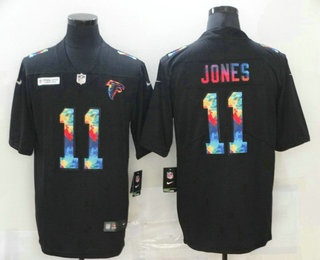 Men's Atlanta Falcons #11 Julio Jones Multi-Color Black 2020 NFL Crucial Catch Vapor Untouchable Nike Limited Jersey