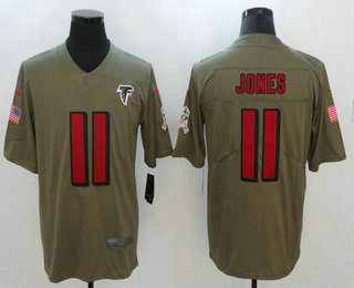 Men's Atlanta Falcons #11 Julio Jones Olive 2017 Salute To Service Stitched NFL Nike Limited Jersey