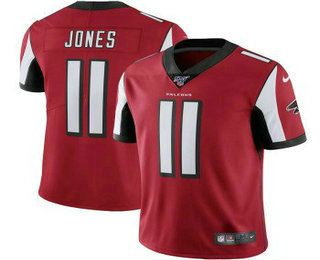 Men's Atlanta Falcons #11 Julio Jones Red 100th Season 2017 Vapor Untouchable Stitched NFL Nike Limited Jersey