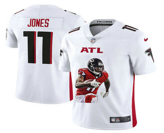 Men's Atlanta Falcons #11 Julio Jones White Player Portrait Edition 2020 Vapor Untouchable Stitched NFL Nike Limited Jersey